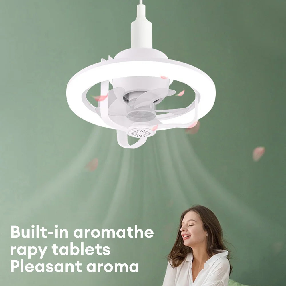 Ventilateur de Plafond à Tête Secouante, 360 °, avec Télécommande, 3 Vitesses Réglables, pour la Maison, le Salon