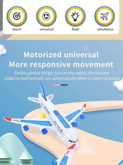 Avion Électronique Rotatif avec Musique et Effets Sonores - Jouet Éducatif Automatique pour Enfants