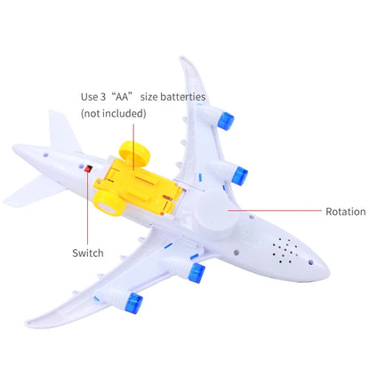 Avion Électronique Rotatif avec Musique et Effets Sonores - Jouet Éducatif Automatique pour Enfants