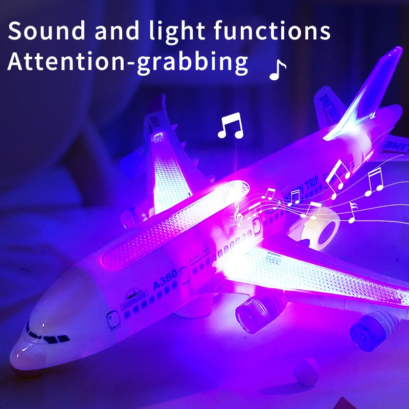 Avion Électronique Rotatif avec Musique et Effets Sonores - Jouet Éducatif Automatique pour Enfants